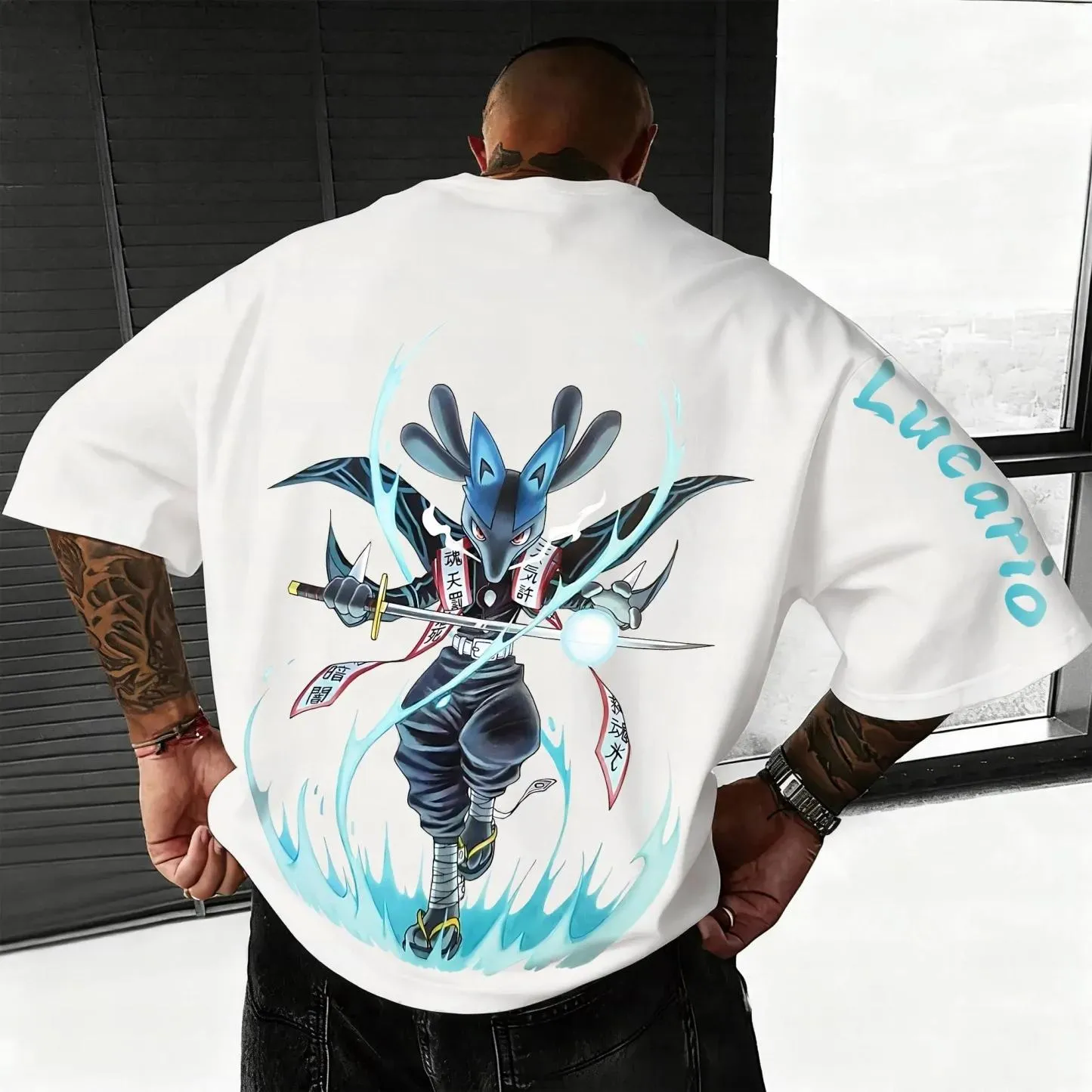 Pokémon Unisex Anime Lucario shirt