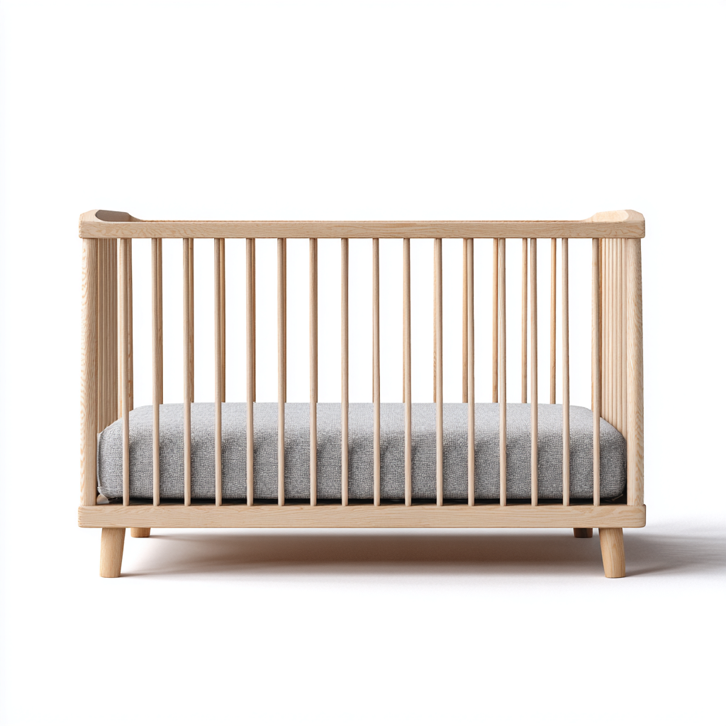Lettino Per Bambini Legno Massello 120X60 Cm Legno Chiaro Design Moderno Uso In Cameretta-Oakuploft