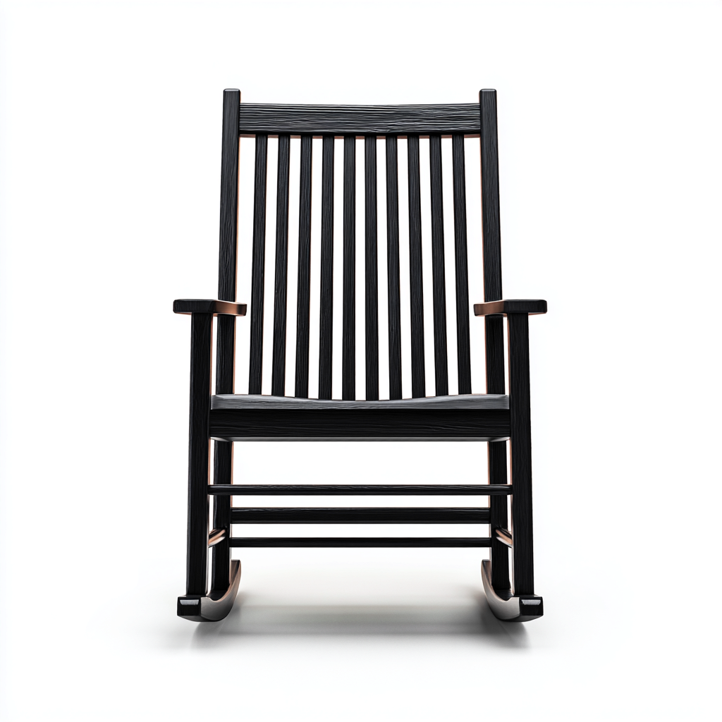 Sedia A Dondolo Legno 62x70x108 Cm - Nero - Adatta Per Soggiorno - Design Classico-Oakuploft