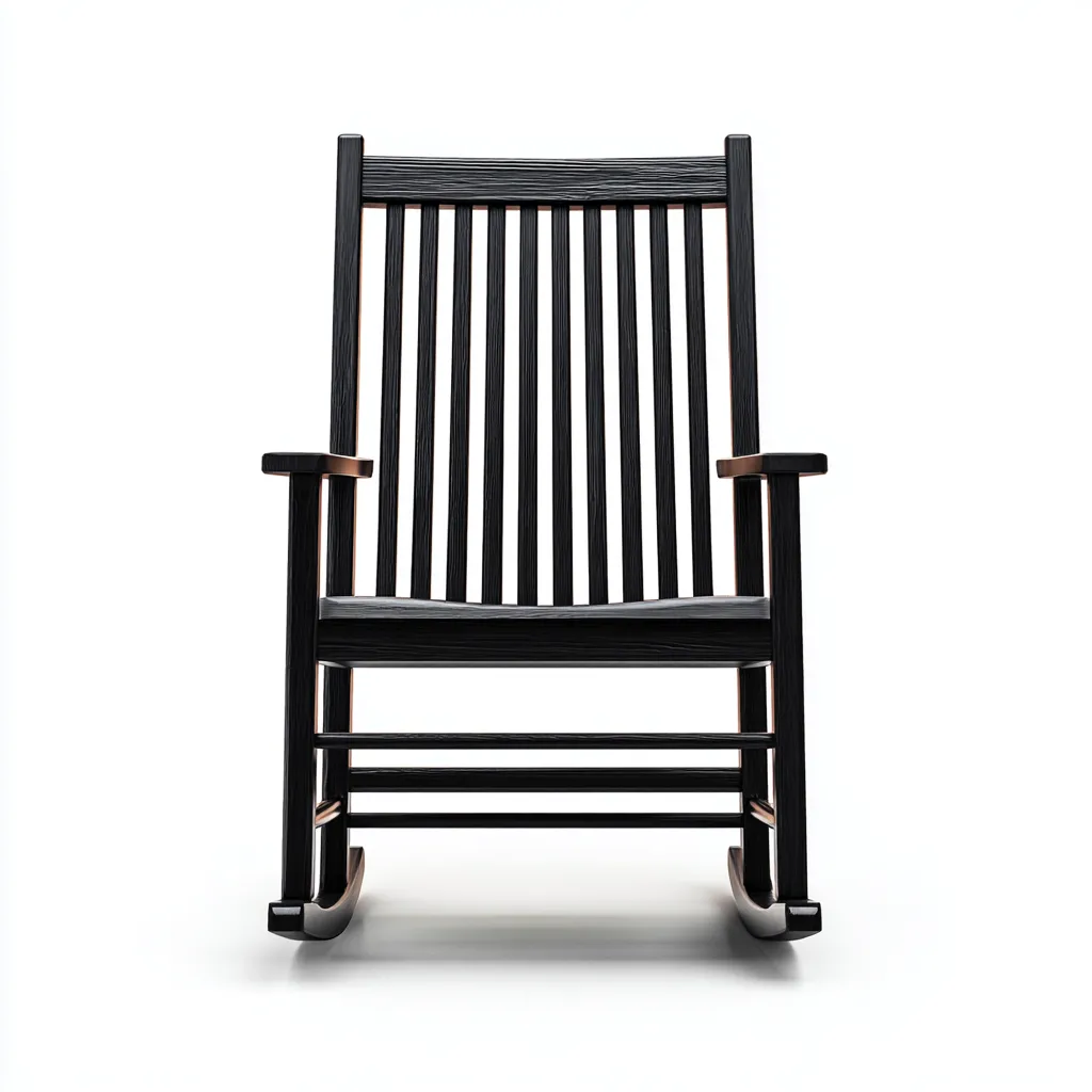 Sedia A Dondolo Legno 62x70x108 Cm - Nero - Adatta Per Soggiorno - Design Classico-Oakuploft