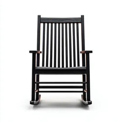 Sedia A Dondolo Legno 62x70x108 Cm - Nero - Adatta Per Soggiorno - Design Classico-Oakuploft