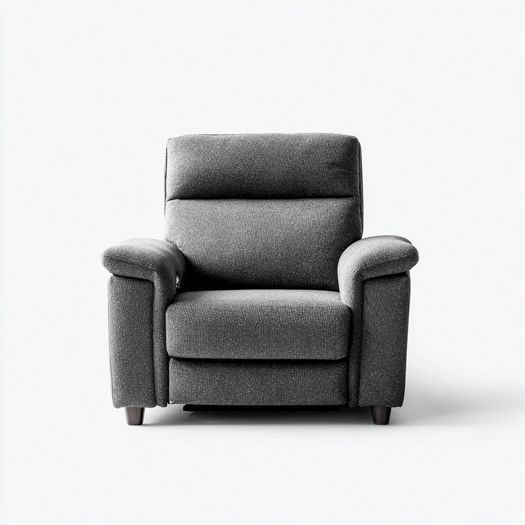 Poltrona Reclinabile Tessuto 92x100x102 Cm - Grigio Scuro - Stile Moderno - Adatta Al Soggiorno-Oakuploft