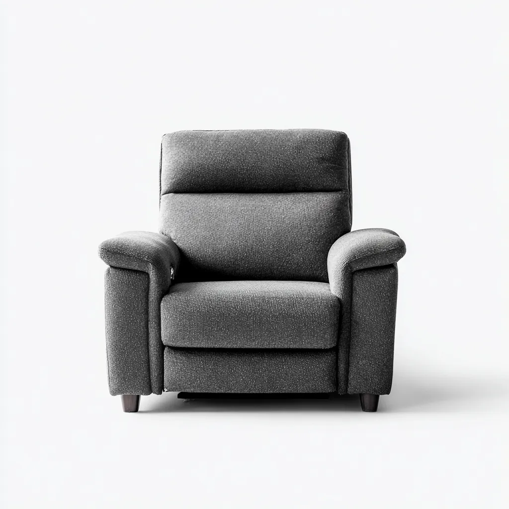 Poltrona Reclinabile Tessuto 92x100x102 Cm - Grigio Scuro - Stile Moderno - Adatta Al Soggiorno-Oakuploft