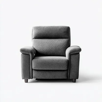 Poltrona Reclinabile Tessuto 92x100x102 Cm - Grigio Scuro - Stile Moderno - Adatta Al Soggiorno-Oakuploft