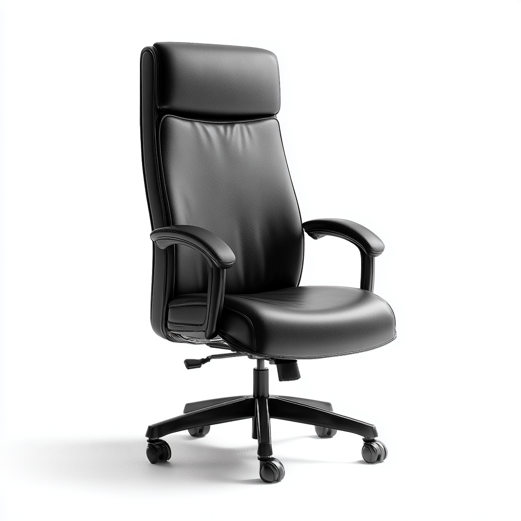 Sedia Da Ufficio Ergonomica In Ecopelle 70x68x122 Cm - Nero - Adatta Per Ambiente Lavorativo - Design Moderno-Oakuploft