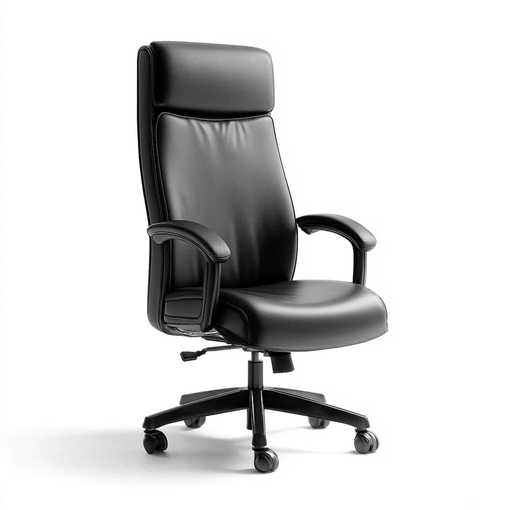 Sedia Da Ufficio Ergonomica In Ecopelle 70x68x122 Cm - Nero - Adatta Per Ambiente Lavorativo - Design Moderno-Oakuploft