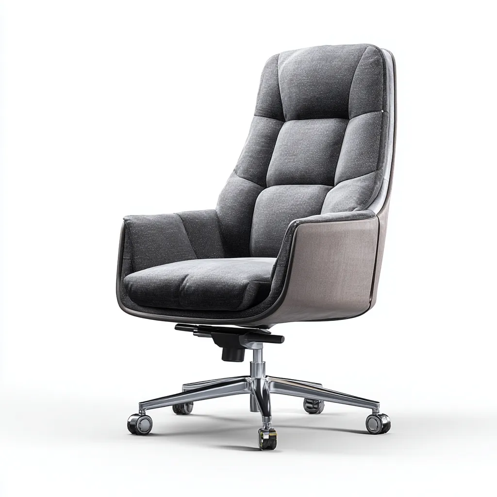 Sedia Da Ufficio Ergonomica Tessuto 70X68X115 Cm - Grigio - Design Moderno Per Postazione Di Lavoro-Oakuploft