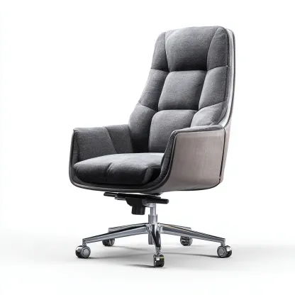 Sedia Da Ufficio Ergonomica Tessuto 70X68X115 Cm - Grigio - Design Moderno Per Postazione Di Lavoro-Oakuploft