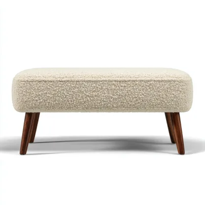 Panca Per Letto Tessuto Bouclé 100x40x45 Cm - Beige - Design Moderno Per Camera Da Letto-Oakuploft