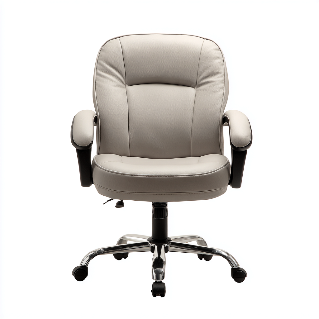 Sedia Da Ufficio Ergonomica In Ecopelle 62x60x110 Cm - Grigio - Adatta Per Ambiente Lavorativo - Design Moderno-Oakuploft