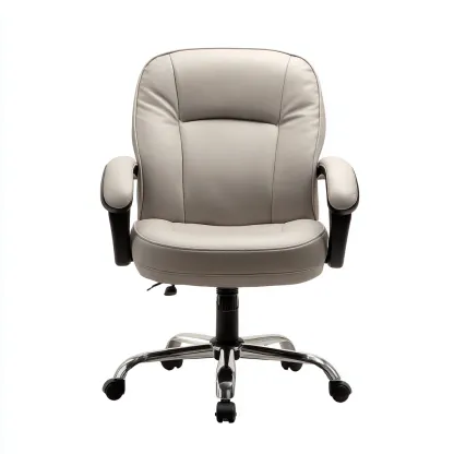 Sedia Da Ufficio Ergonomica In Ecopelle 62x60x110 Cm - Grigio - Adatta Per Ambiente Lavorativo - Design Moderno-Oakuploft