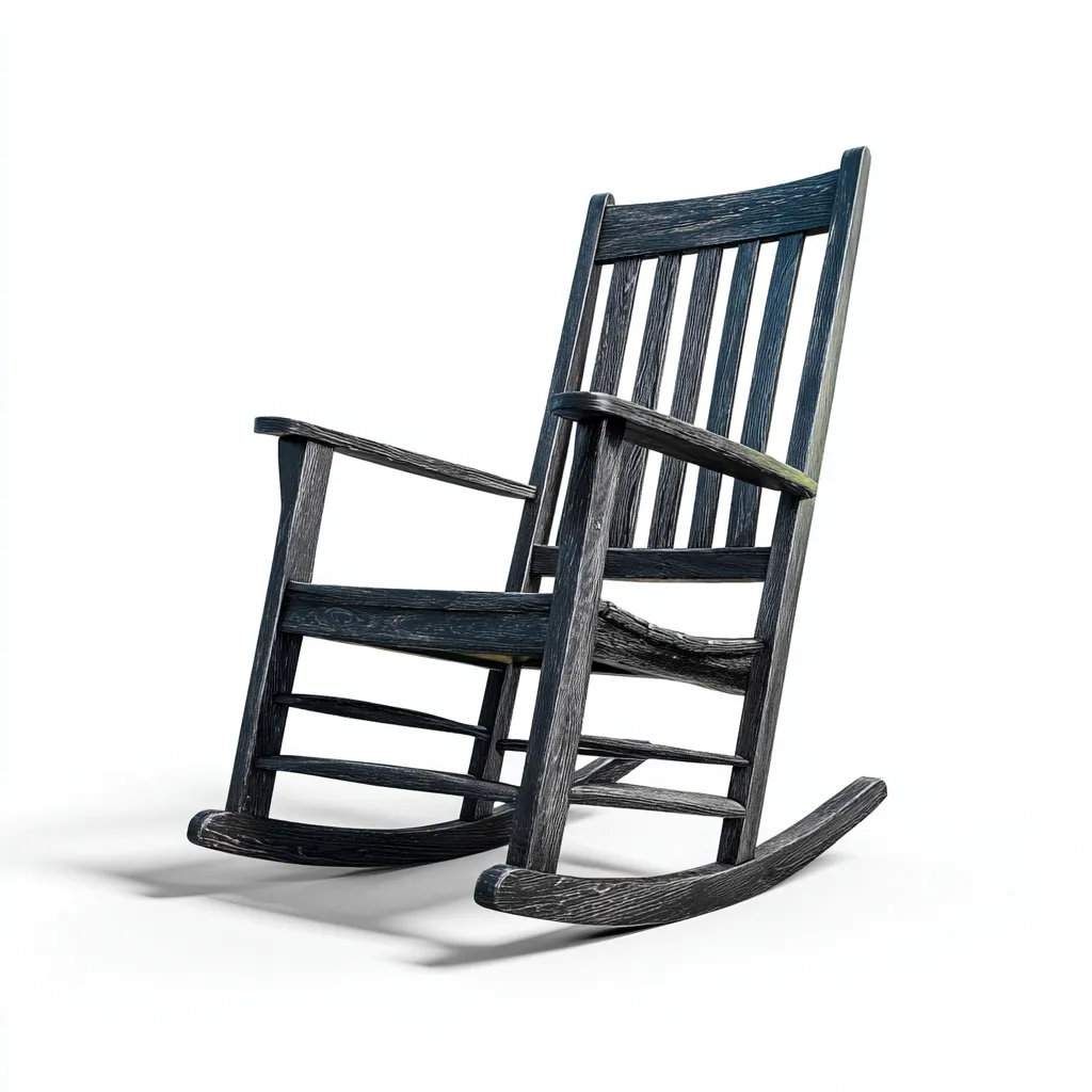 Sedia A Dondolo Legno 61x69x110 Cm - Nero - Adatta Per Soggiorno - Design Classico-Oakuploft