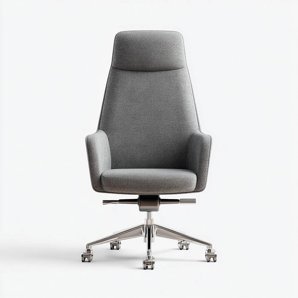 Sedia Da Ufficio Ergonomica In Tessuto 66x64x118 Cm - Grigio - Adatta Per Ambiente Lavorativo - Design Moderno-Oakuploft