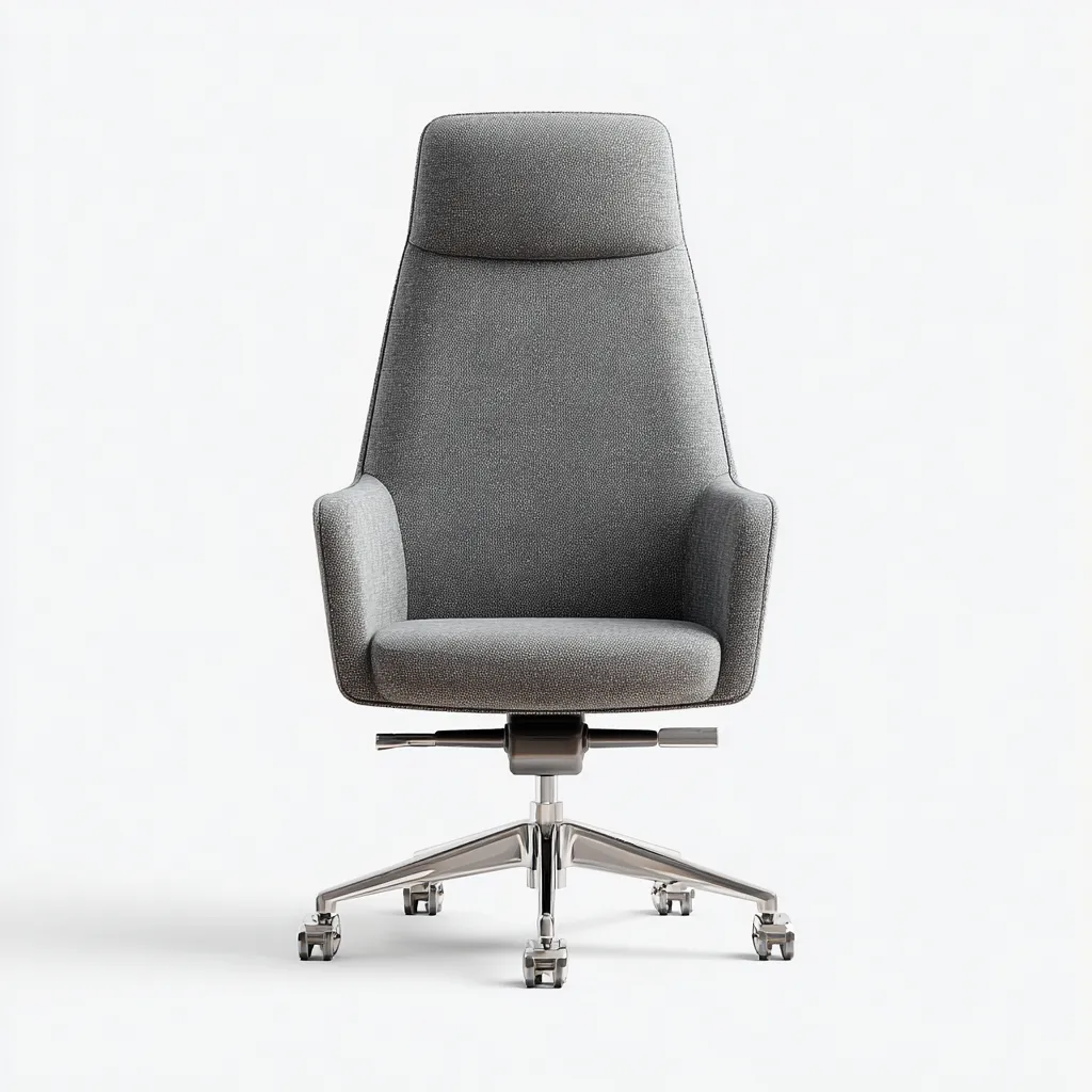 Sedia Da Ufficio Ergonomica In Tessuto 66x64x118 Cm - Grigio - Adatta Per Ambiente Lavorativo - Design Moderno-Oakuploft