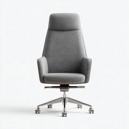 Sedia Da Ufficio Ergonomica In Tessuto 66x64x118 Cm - Grigio - Adatta Per Ambiente Lavorativo - Design Moderno-Oakuploft