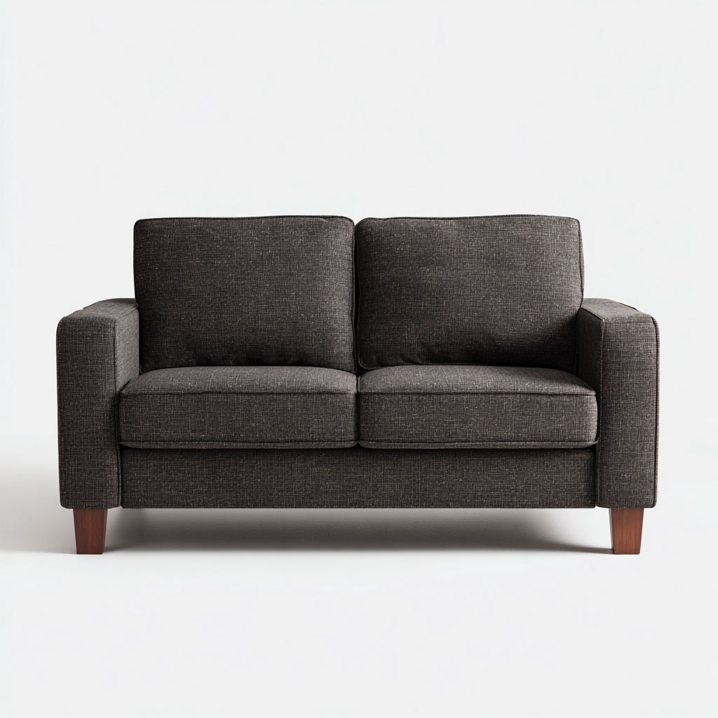 Divano A Due Posti Tessuto 162x84x87 Cm - Grigio Scuro - Stile Moderno - Adatto Al Soggiorno-Oakuploft