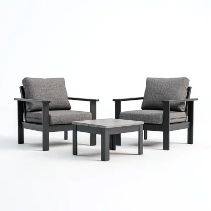 Divani Da Esterno In Metallo E Tessuto 75x70x85 Cm - Grigio Scuro - Adatto Per Giardino - Design Moderno-Oakuploft