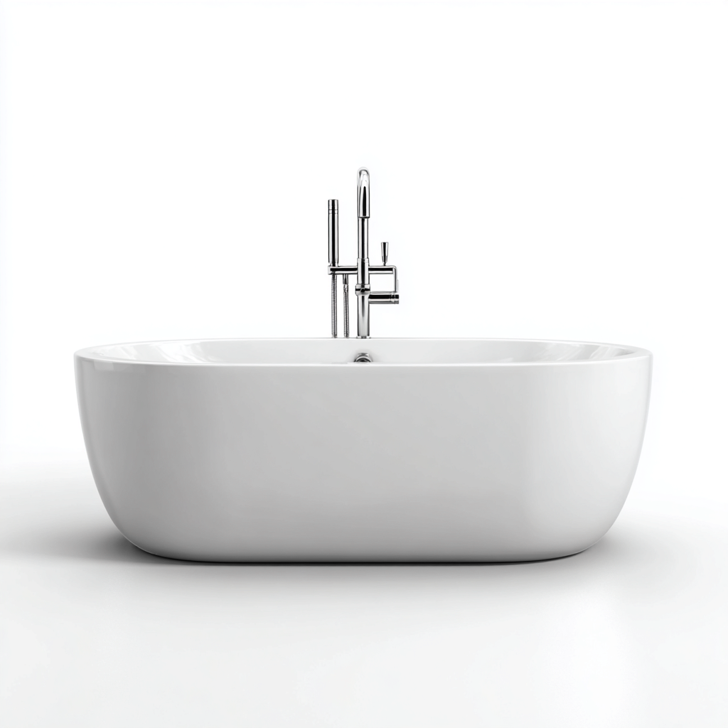 Vasca Da Bagno Freestanding Acrilico 170x80x60 Cm - Bianco - Design Moderno-Oakuploft