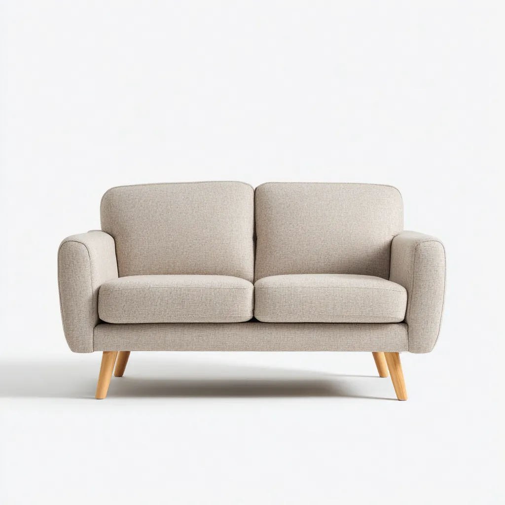 Divano A Due Posti Tessuto 158x83x85 Cm - Beige - Stile Moderno - Adatto Al Soggiorno-Oakuploft