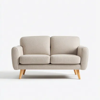 Divano A Due Posti Tessuto 158x83x85 Cm - Beige - Stile Moderno - Adatto Al Soggiorno-Oakuploft