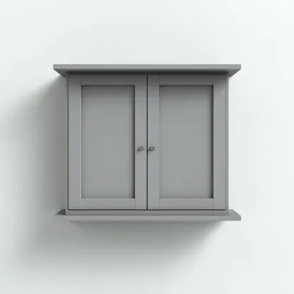 Mobile Bagno Pensile In Legno Con Doppia Anta E Mensola 60x20x55 Cm - Grigio - Design Minimalista Per Bagno-Oakuploft