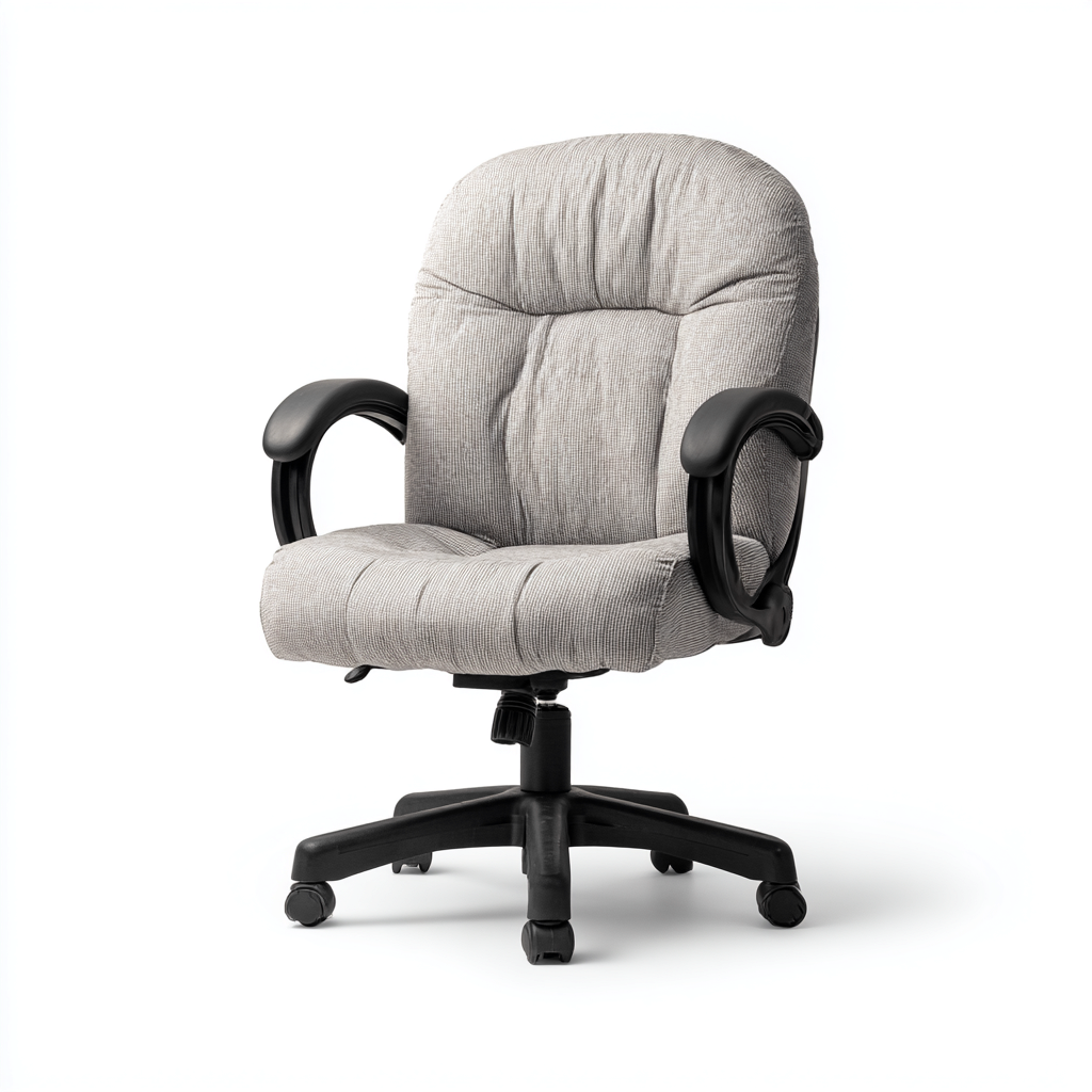 Sedia Da Ufficio Imbottita Tessuto 67X66X101 Cm - Grigio - Design Moderno Per Postazione Di Lavoro-Oakuploft