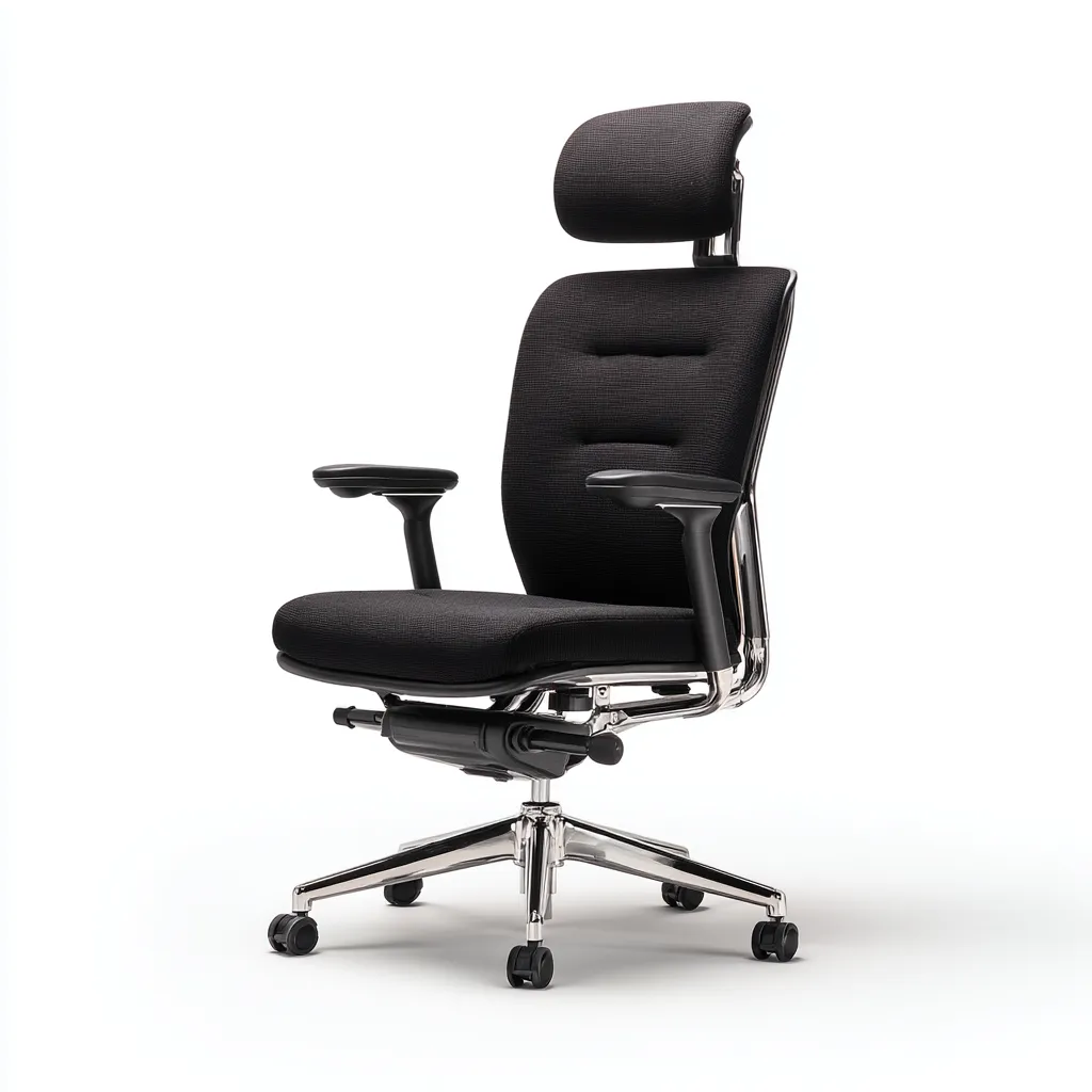 Sedia Da Ufficio Ergonomica Tessuto 70X68X125 Cm - Nero - Design Moderno Per Postazione Di Lavoro-Oakuploft