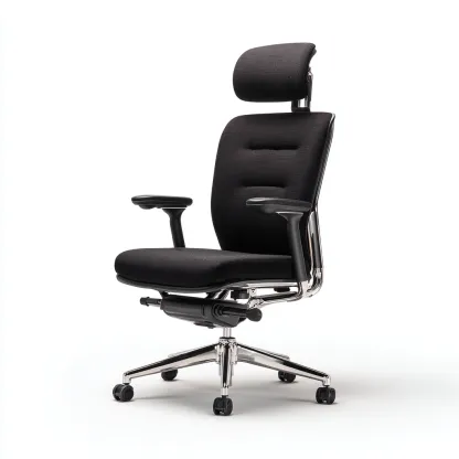 Sedia Da Ufficio Ergonomica Tessuto 70X68X125 Cm - Nero - Design Moderno Per Postazione Di Lavoro-Oakuploft