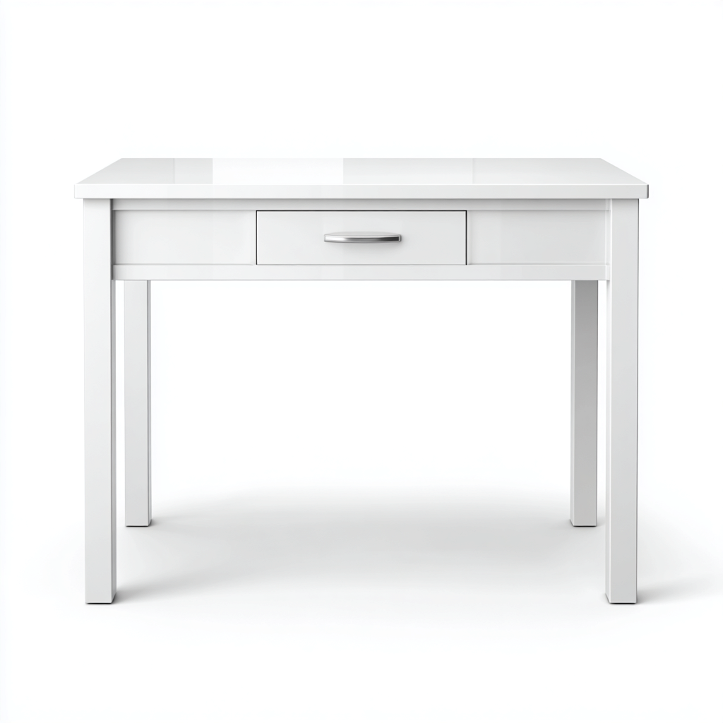 Scrivania Da Ufficio Laccata 100x60x76 Cm - Bianco - Adatta Per Ambiente Lavorativo - Design Moderno-Oakuploft