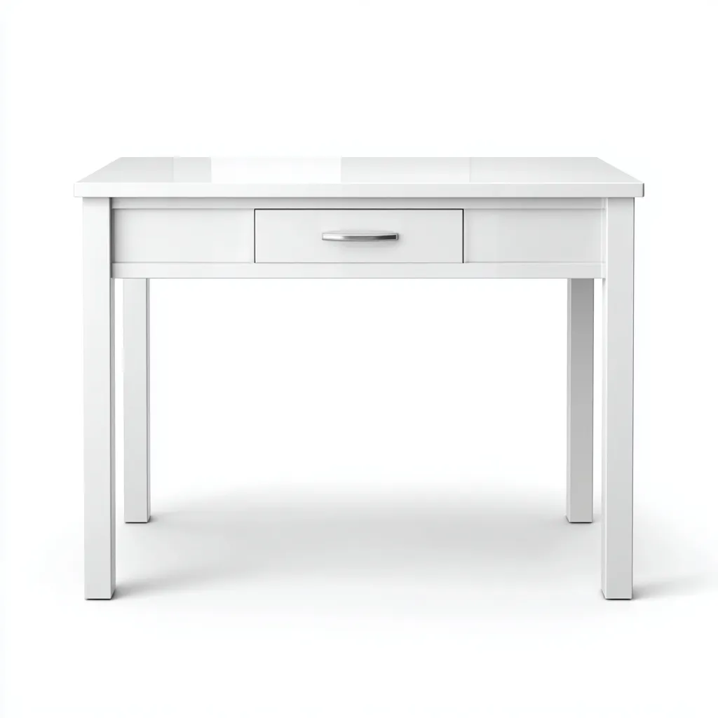 Scrivania Da Ufficio Laccata 100x60x76 Cm - Bianco - Adatta Per Ambiente Lavorativo - Design Moderno-Oakuploft