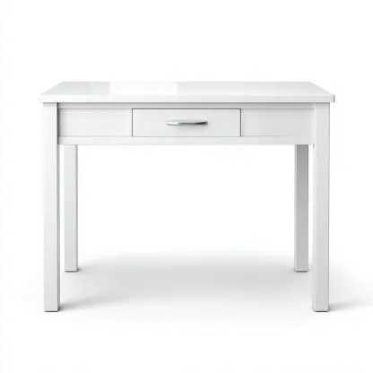 Scrivania Da Ufficio Laccata 100x60x76 Cm - Bianco - Adatta Per Ambiente Lavorativo - Design Moderno-Oakuploft