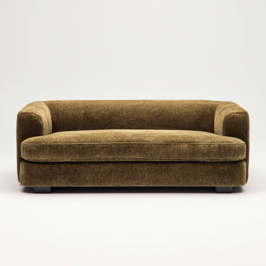 Divano A Due Posti Tessuto 178x92x70 Cm - Marrone Oliva - Stile Moderno - Adatto Al Soggiorno-Oakuploft