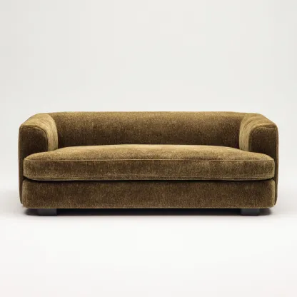 Divano A Due Posti Tessuto 178x92x70 Cm - Marrone Oliva - Stile Moderno - Adatto Al Soggiorno-Oakuploft