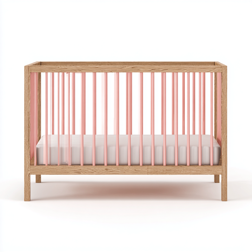 Lettino Per Bambini Legno Con Sponde Di Sicurezza 130x70x90 Cm - Legno Naturale-Rosa - Design Nordico-Oakuploft