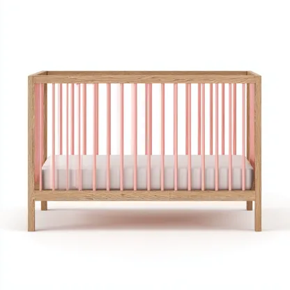 Lettino Per Bambini Legno Con Sponde Di Sicurezza 130x70x90 Cm - Legno Naturale-Rosa - Design Nordico-Oakuploft