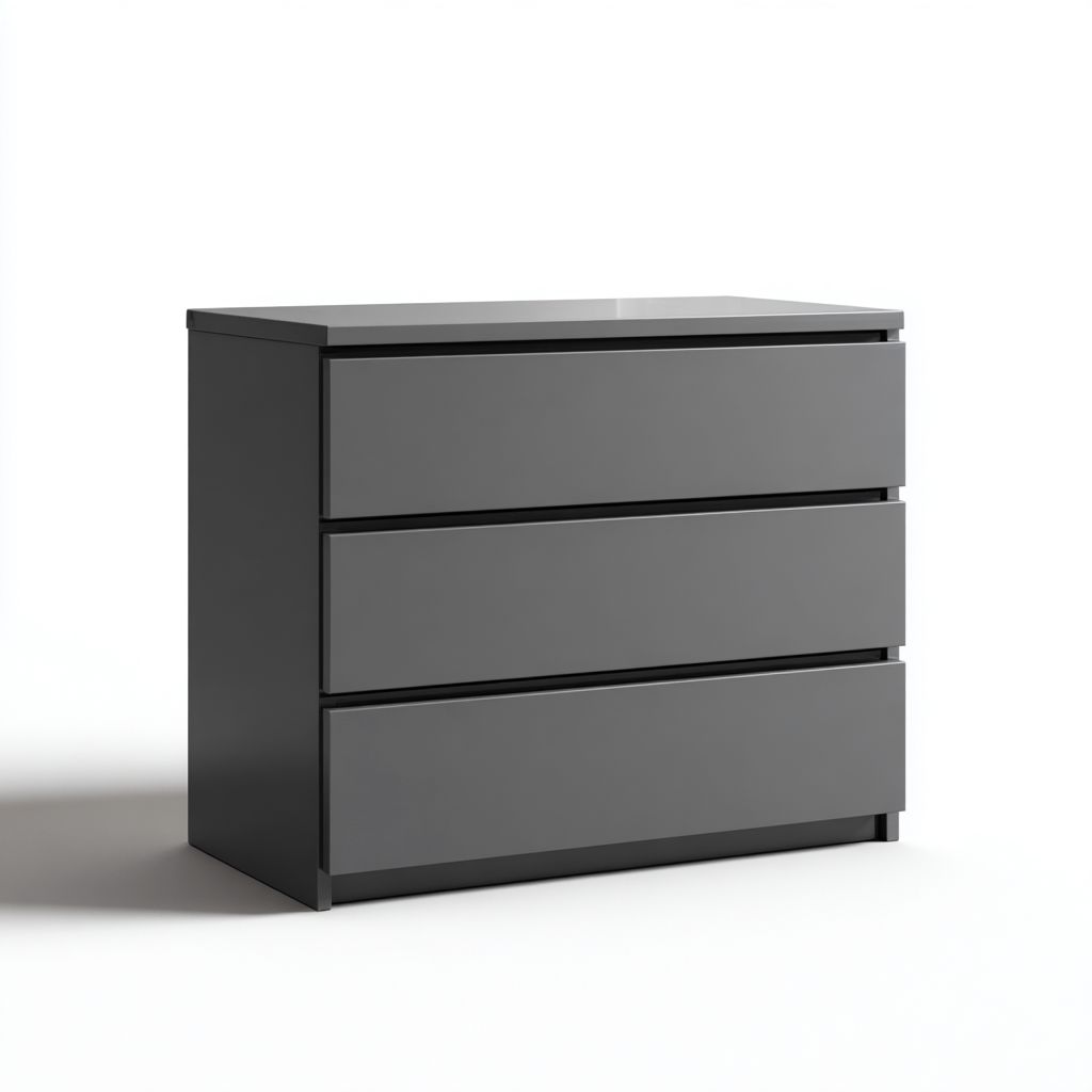 Cassettiera Moderna Finitura Opaca 80X45X75 Cm - Grigio - Design Minimalista Per Camera Da Letto-Oakuploft