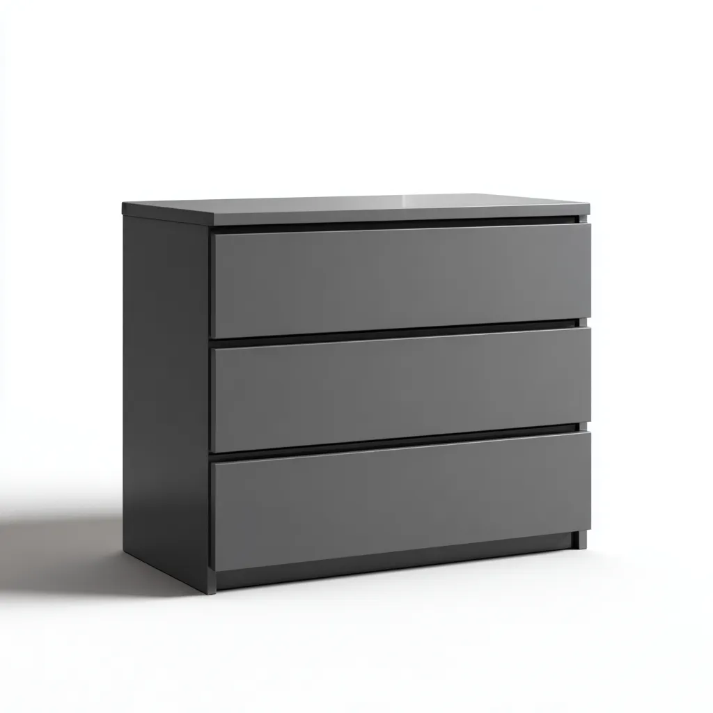 Cassettiera Moderna Finitura Opaca 80X45X75 Cm - Grigio - Design Minimalista Per Camera Da Letto-Oakuploft