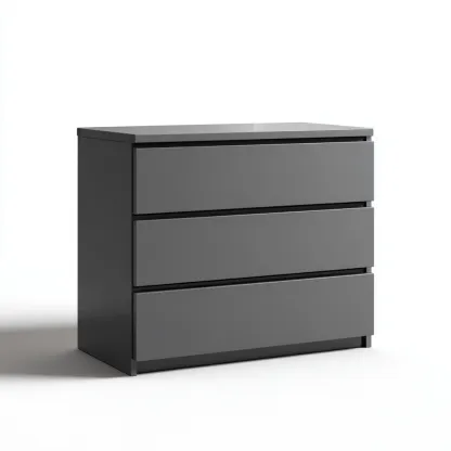 Cassettiera Moderna Finitura Opaca 80X45X75 Cm - Grigio - Design Minimalista Per Camera Da Letto-Oakuploft