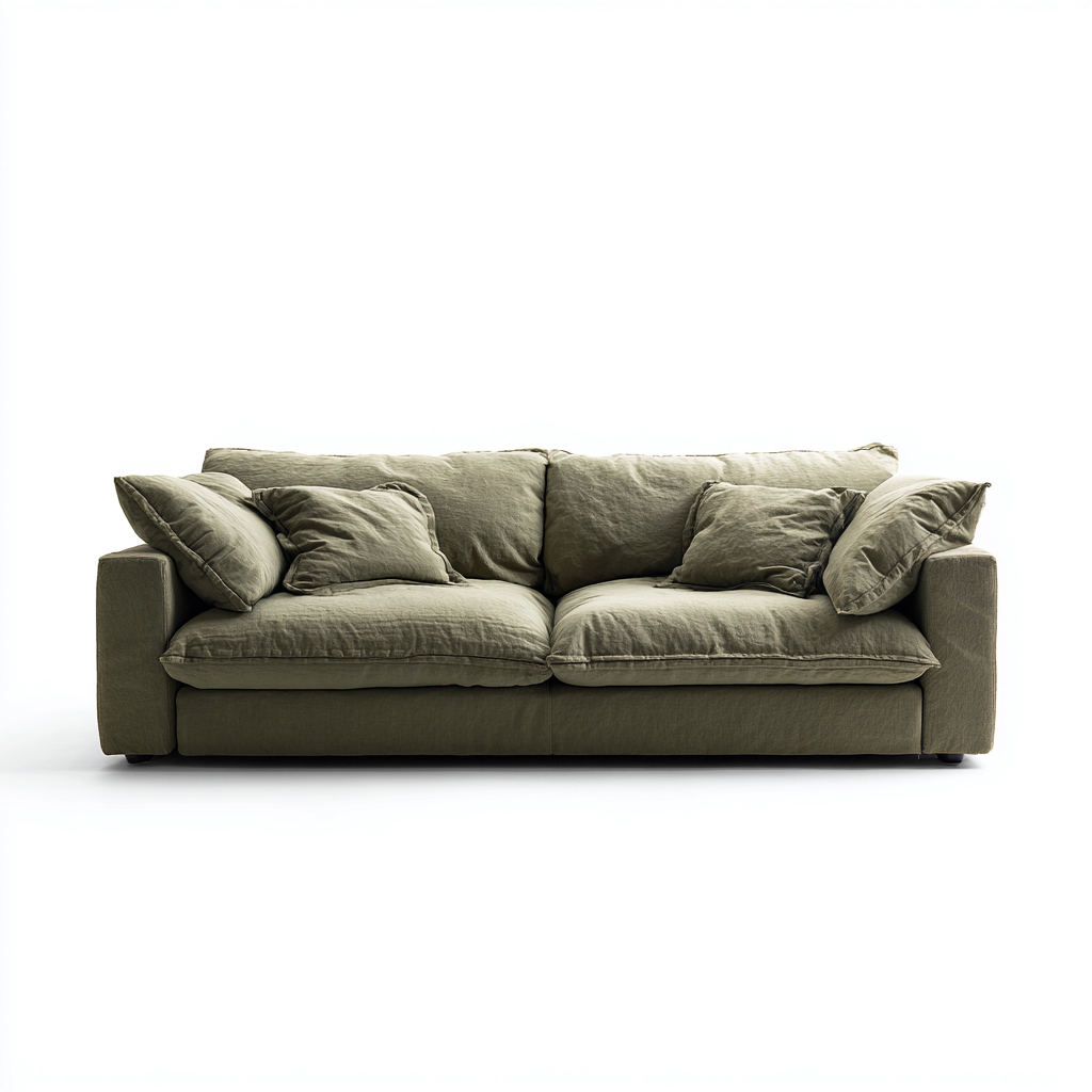 Divano A Due Posti-Tessuto-170X95X85 Cm-Verde Oliva-Design Moderno-Oakuploft