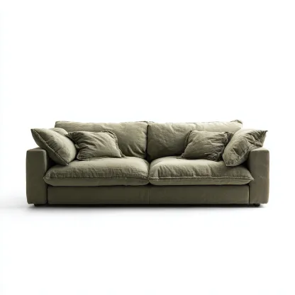 Divano A Due Posti-Tessuto-170X95X85 Cm-Verde Oliva-Design Moderno-Oakuploft