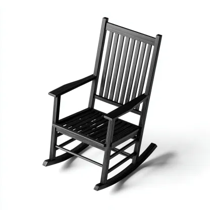 Sedia A Dondolo Legno 60x68x112 Cm - Nero - Adatta Per Soggiorno - Design Classico-Oakuploft