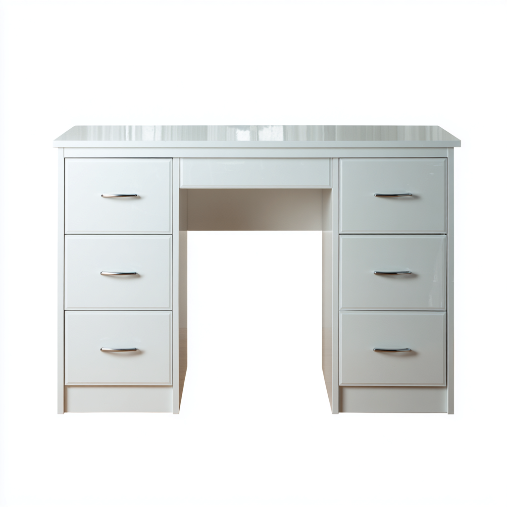 Scrivania Da Ufficio Laccata 120x55x76 Cm - Bianco - Adatta Per Ambiente Lavorativo - Design Moderno-Oakuploft