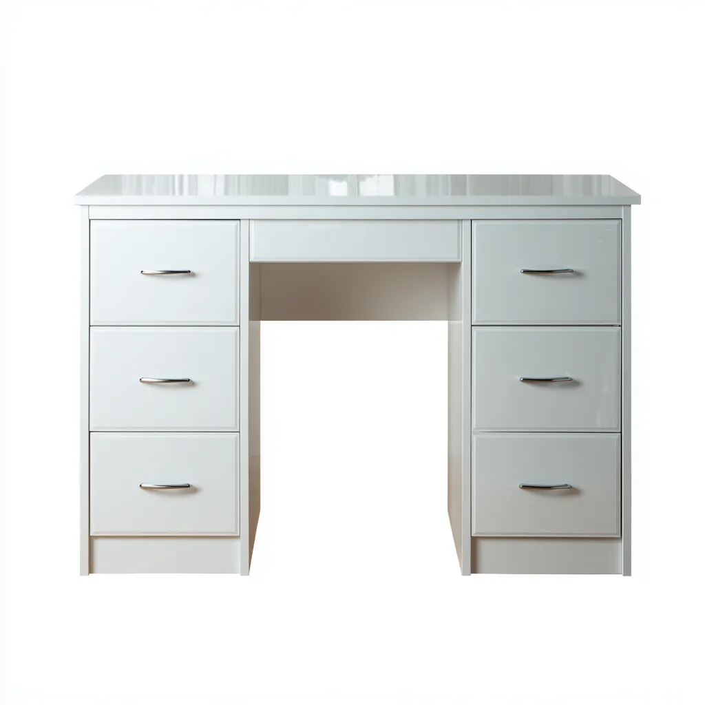 Scrivania Da Ufficio Laccata 120x55x76 Cm - Bianco - Adatta Per Ambiente Lavorativo - Design Moderno-Oakuploft