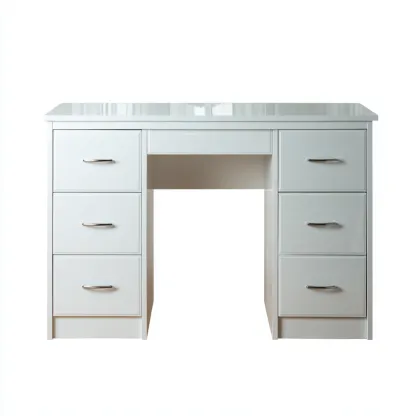 Scrivania Da Ufficio Laccata 120x55x76 Cm - Bianco - Adatta Per Ambiente Lavorativo - Design Moderno-Oakuploft