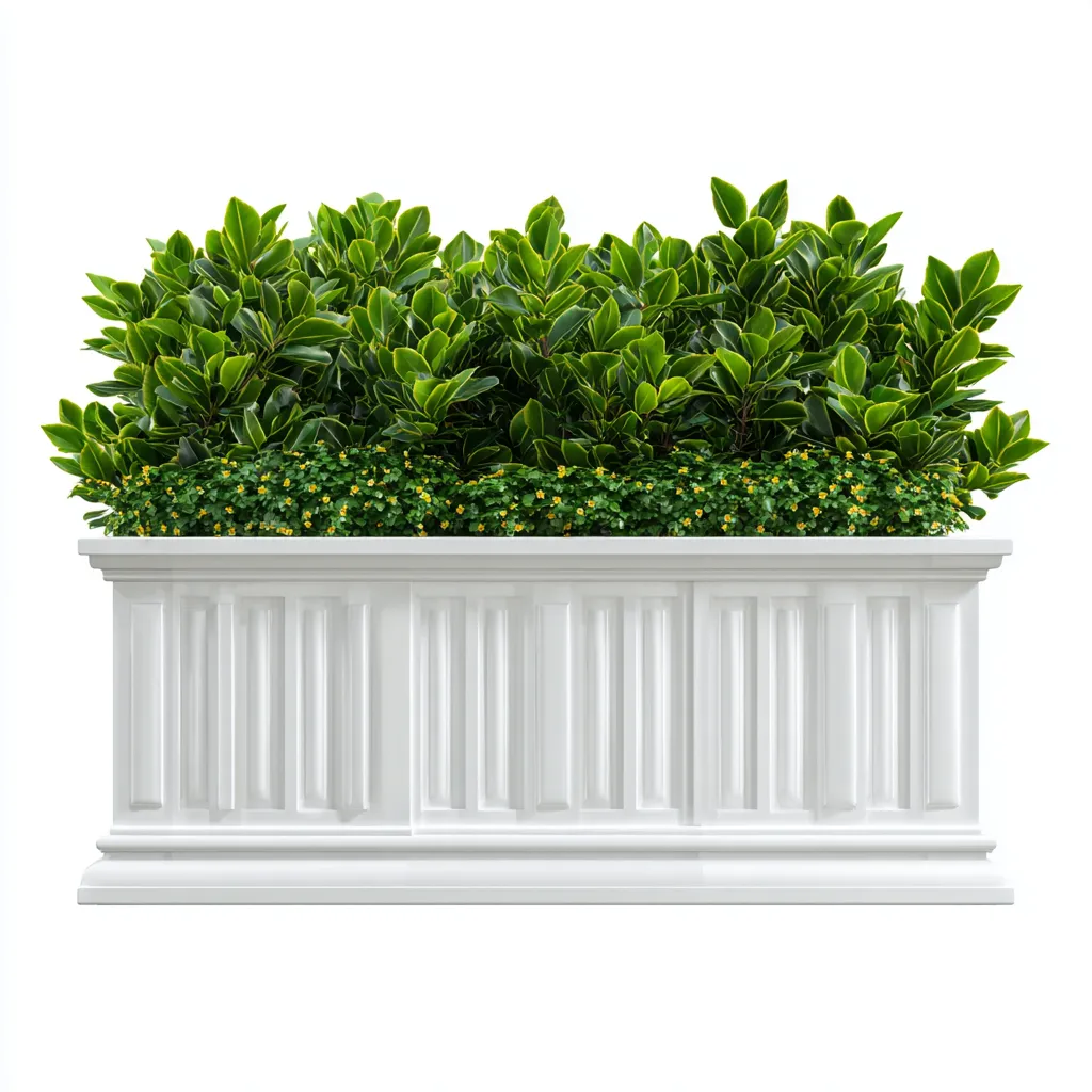 Vasi E Supporti Per Piante Fioriera In Resina Stile Colonnato 80X30X50 Cm - Bianco - Design Classico-Oakuploft