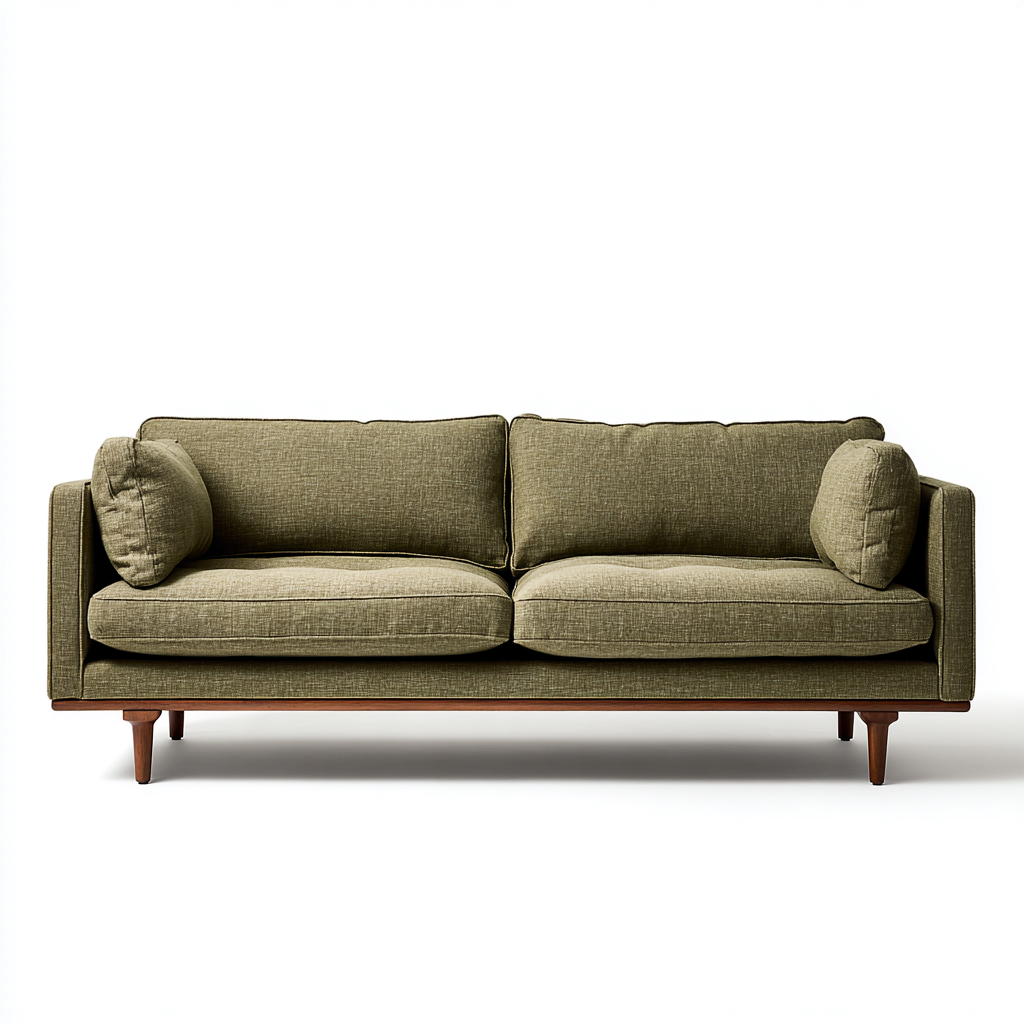 Divano A Due Posti Tessuto 185x86x82 Cm - Verde Oliva - Stile Moderno - Adatto Al Soggiorno-Oakuploft