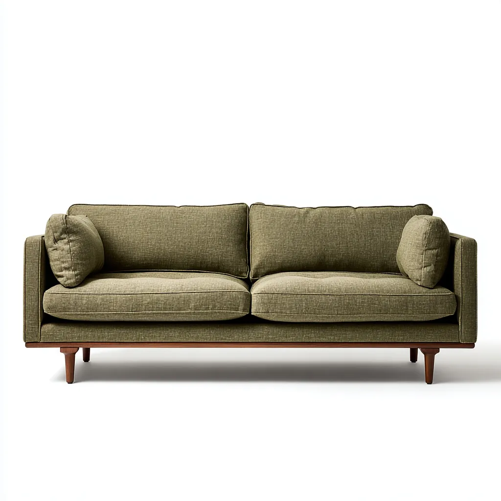 Divano A Due Posti Tessuto 185x86x82 Cm - Verde Oliva - Stile Moderno - Adatto Al Soggiorno-Oakuploft