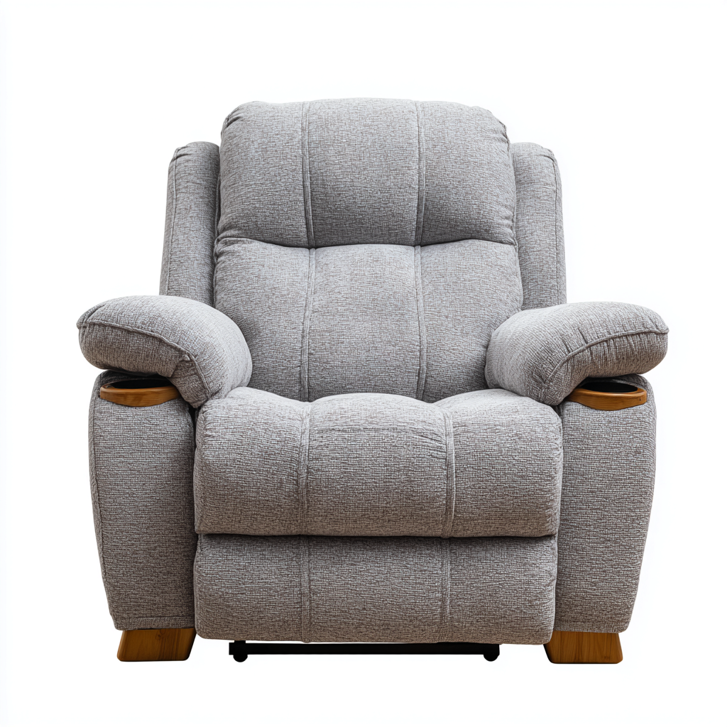 Poltrona Reclinabile-Tessuto-100X95X108 Cm-Grigio Chiaro-Design Ergonomico-Oakuploft