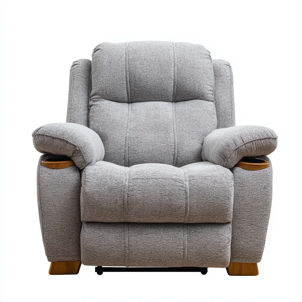 Poltrona Reclinabile-Tessuto-100X95X108 Cm-Grigio Chiaro-Design Ergonomico-Oakuploft