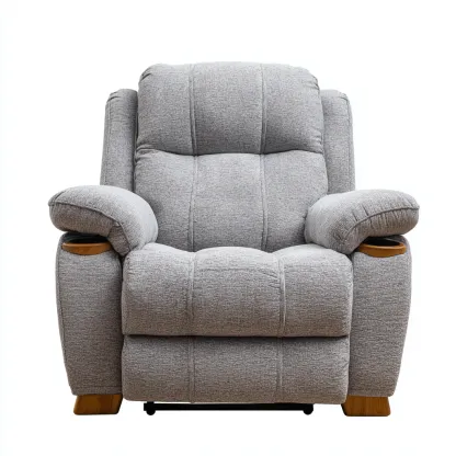 Poltrona Reclinabile-Tessuto-100X95X108 Cm-Grigio Chiaro-Design Ergonomico-Oakuploft